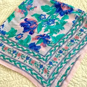 Express Italy Pink Green Floral Scarf